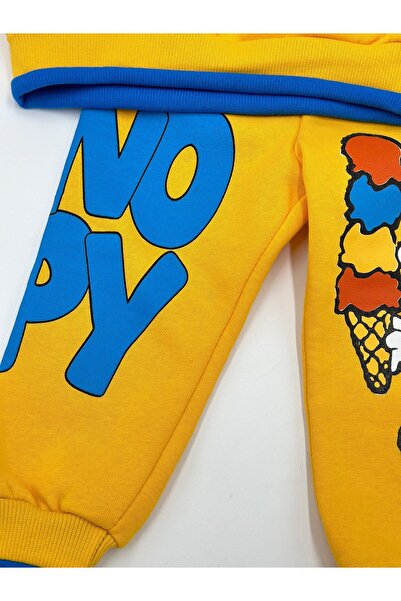 Ege Bebek ERKEK ÇOCUK 1-2-3-4 YAŞ SNOOPY BASKILI KIŞLIK 3 İP ŞARDONLU ALT ÜST TAKIM