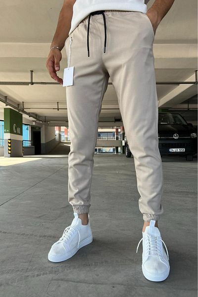 Oksit Wendy Men's Jogger Pants with Tight Fit Legs and Elastic Waist