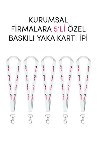 giftcrea Set de 5 șnururi personalizate cu sigla imprimată pentru companii co...