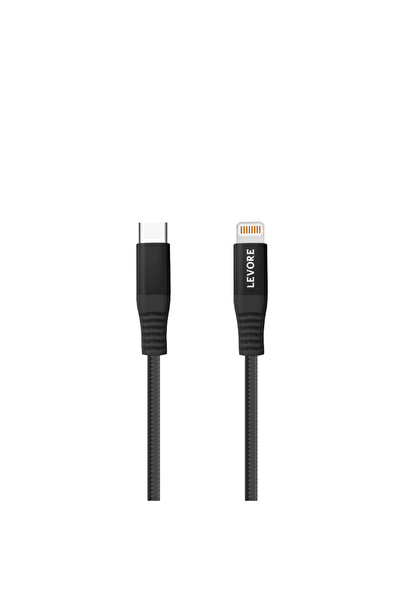 Levore كابل من النوع C إلى iPhone بطول 1 متر من النايلون المضفر - أسود