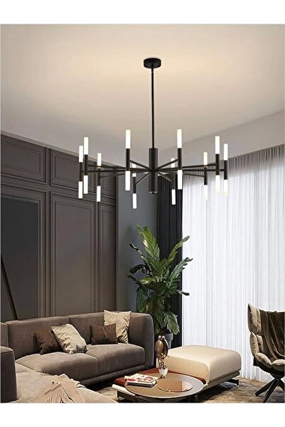 NZL Lighting Ledli Plafonyer Modern Aydınlatma Siyah Sarkıt Ledli Salon Avize ve  Yatak Odası Avize