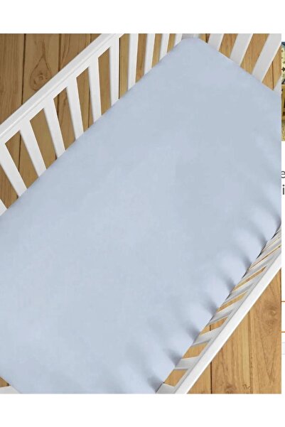 GERCELLA Premi̇um %100 Natürel Cotton Mavi̇ 100x150 Cm Lasti̇ksi̇z Çarşaf Bed...