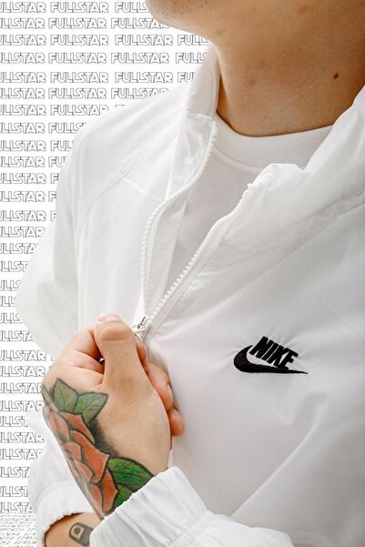 Nike Windrunner Loose Fit Ανδρικό Μπουφάν με μισό φερμουάρ Loose Fit Ανδρικό μπουφάν χωρίς επένδυση Λευκό