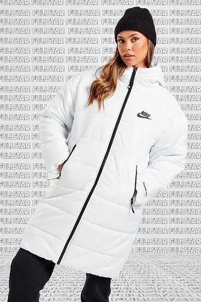 Nike Therma Fit Repel Synthetic Fill Parka Femei Long Midi Hooded Coat White