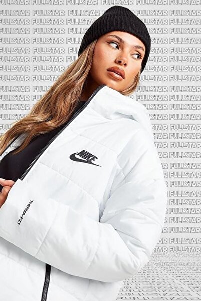 Nike Therma Fit Repel Synthetic Fill Parka Femei Long Midi Hooded Coat White
