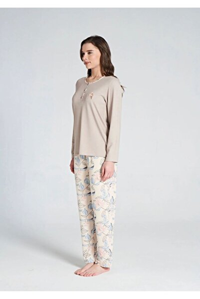 İpek Women's Long Sleeve Plus Size Pajama Set
