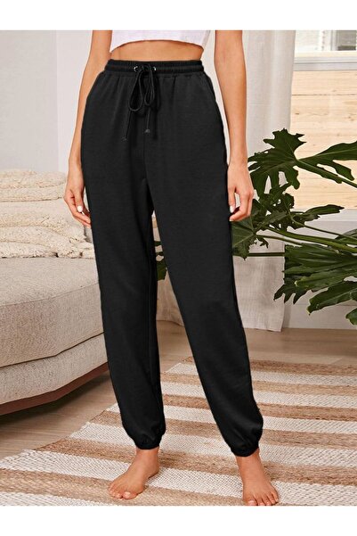 JustBS BUMBAC NEGRU CASUAL PANTALONI DE TRANSMISIE PENTRU FEMEI