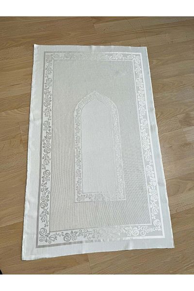 GONCA TEKSTİL 80 X 135 Seamless Etamine Single Prayer Rug Embroidered Fabric