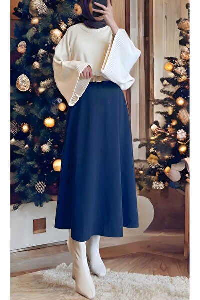 CNG MODA Fusta evazată Scuba cu fermoar la spate