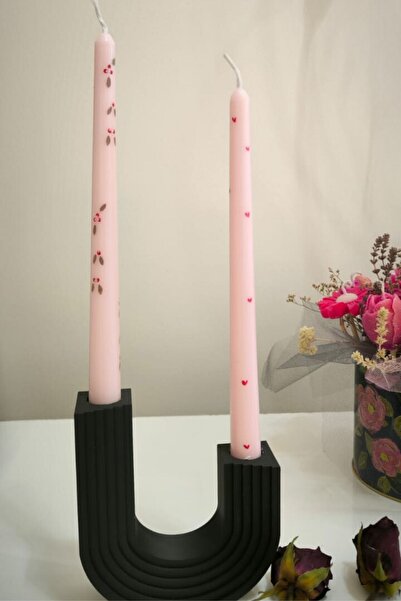 LiLiiArtHome Çiçek Desenli Şamdan Mum