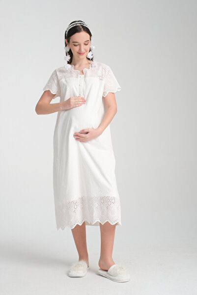 Effortt Copy - Set of 4 Scalloped Detailed Pajamas for Maternity Pregnant