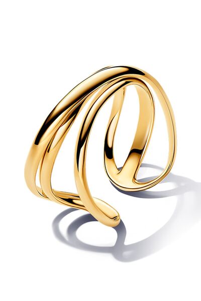 Pandora Doğal Şekilli Üç Şeritli Açık Yüzük