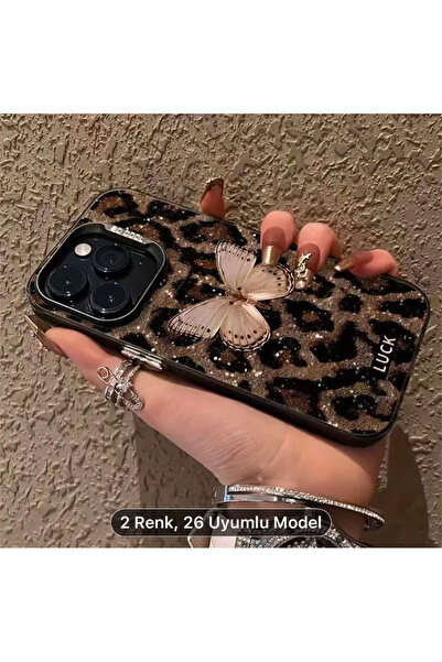 Store İPhone 15 Leopar Derisi ve Keebek Desen Tasarım Kılıf