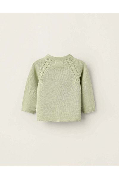 Ziddy COTTON CARDIGAN FOR NEWBORN GIRLS GREEN