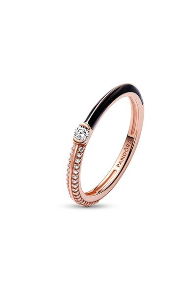 Pandora ME Pavé & Siyah İki Renkli Yüzük