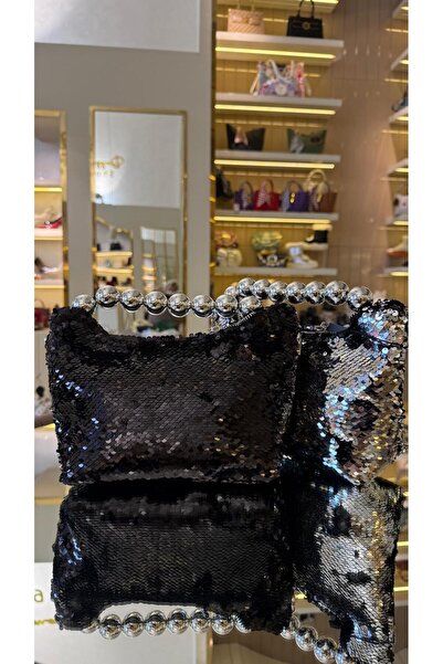 Guja İthal Payetli Mini Boy Kadın Çanta Siyah