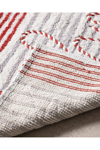 Madame Coco Fleuramour Bath Mat - White/Red/Grey - 50X80 cm