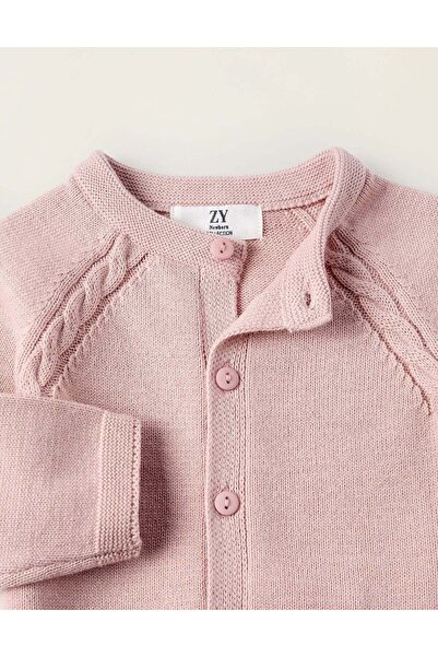 Ziddy COTTON CARDIGAN FOR NEWBORN GIRLS PINK
