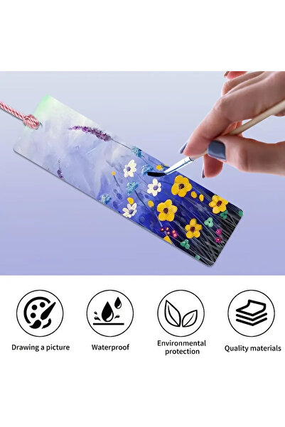 Pleksi Marketi Set of 15 Acrylic Bookmarks - Transparent and Stylish Design - Tassel-Free and Printed -