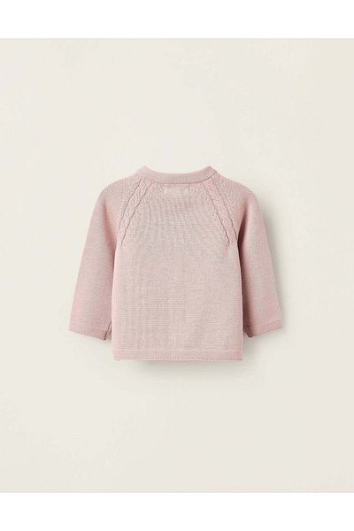 Ziddy COTTON CARDIGAN FOR NEWBORN GIRLS PINK