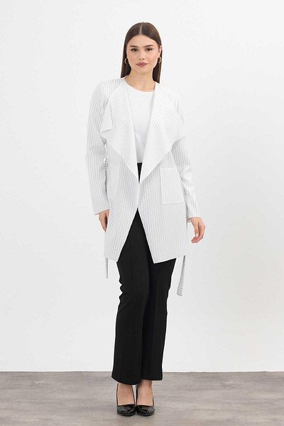 Rays Cardigan cu buzunar lung model 1059 cu dungi negre