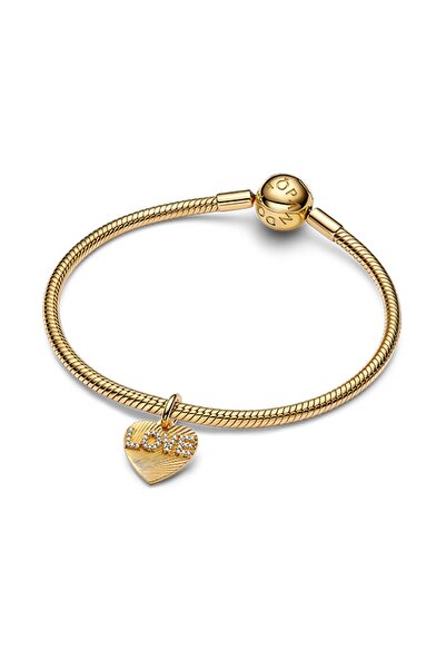 Pandora İşleme Yapılabilir Kalp Etiket Sallantılı Charm