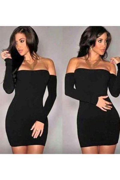 DEFNADA B 101190   Rochie mini fără bretele cu mănuși