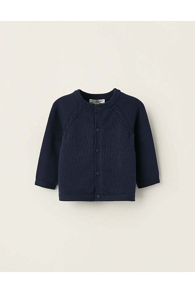 Ziddy COTTON CARDIGAN FOR NEWBORN GIRLS DARK BLUE