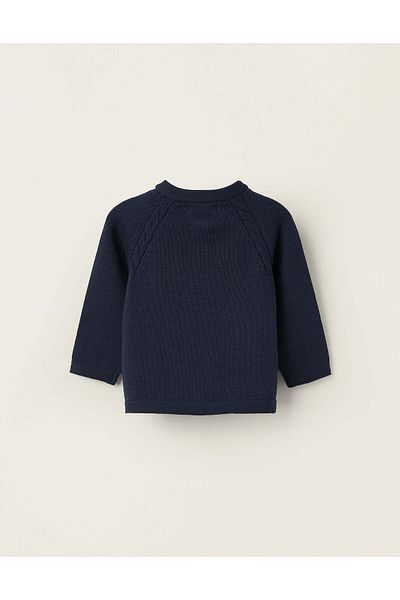 Ziddy COTTON CARDIGAN FOR NEWBORN GIRLS DARK BLUE