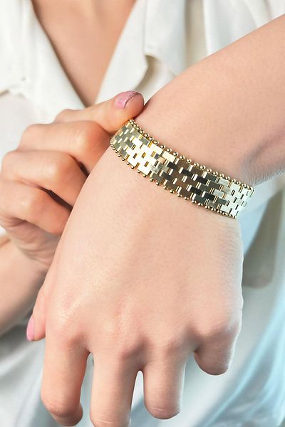 Sose Moda Xuping Gold Wide Bracelet Without Stones
