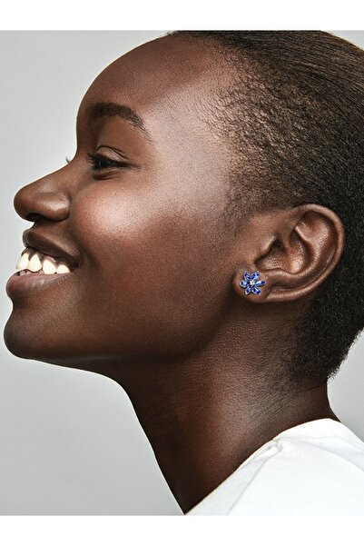 Pandora Işıltılı Mavi Herbaryum Çivi Küpeler