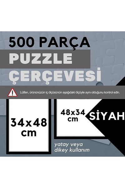 CreaWitch 34X48 cm - Puzzle Frame - 500 Pieces Color Black Brown Gold White Platinum Clear Pvc