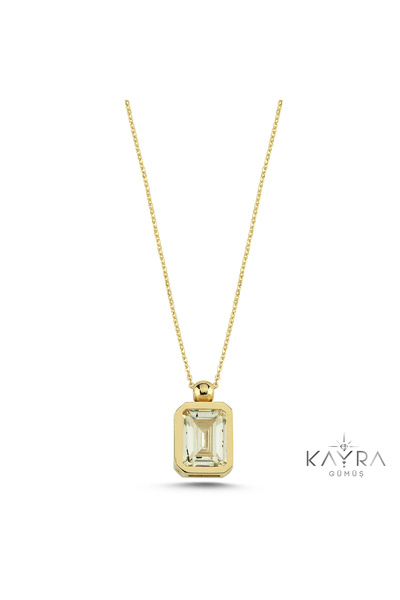 Kayra Mücevher Topaz Taşlı Gümüş Kolye GM04