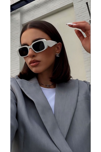 GlimmerGroove Unisex Rectangular Sunglasses - Uv400 Glass Women and Men