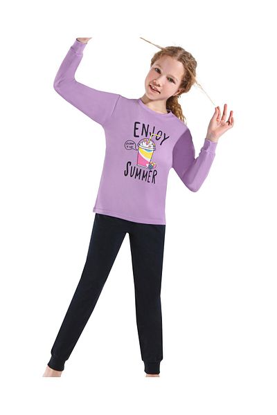 ERDEM İÇ GİYİM Weweus Lilac Girl's Pajama Set 3751