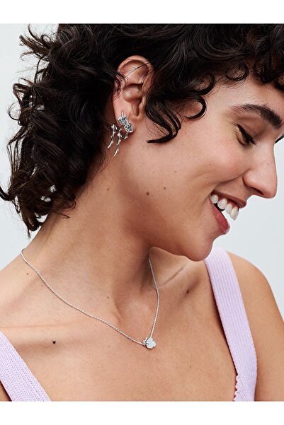 Pandora Açan Beyaz Gül Kolye