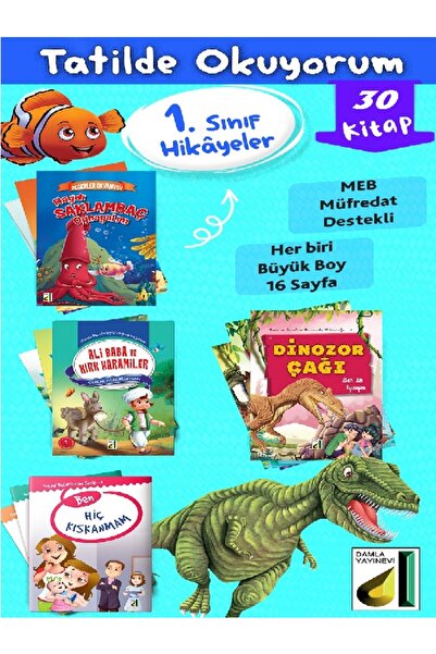 Damla Yayınevi 1. Sınıf Tatilde Okuyorum Hikaye Seti ( 30 Kitap )