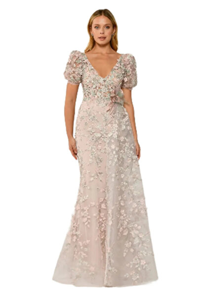 ALFABETA فستان سهرة نسائي باودر مينت - مقاس 36