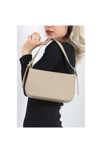 İncim Γυναικεία τσάντα ώμου και χεριού Mink Minimalist Baguette