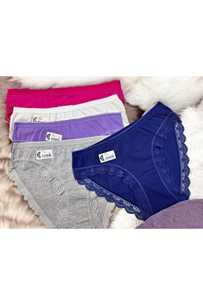 Hirazenmoda Σετ εσώρουχα 5 τεμαχίων με λεπτομέρεια από βαμβακερή δαντέλα