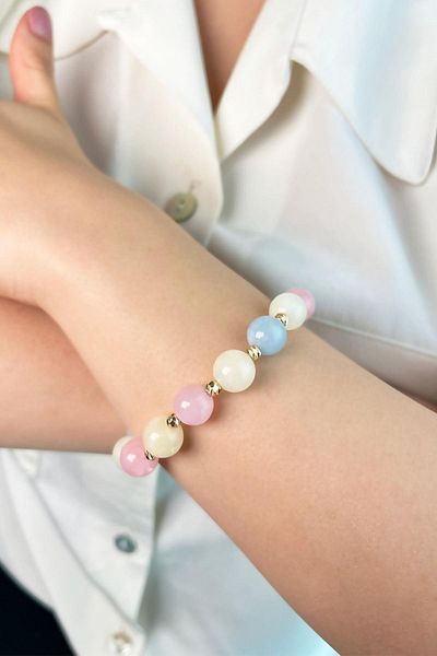 Sose Moda Pink Morganite Natural Stone Bracelet