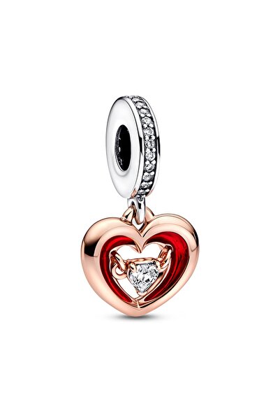 Pandora İki Renkli Kalp Sallantılı Charm