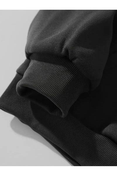 EydaMoon Relax Fit Fit Winter Thick Inside Wool Bottom Top Suit