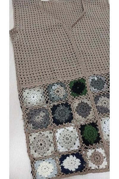 Papatyam Size L Hand Knitted Crochet Vest - Dowry Vest