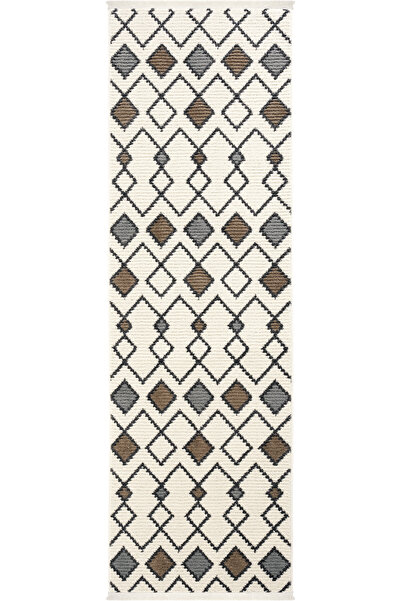 Cool Halı Vetrina 3610 Gri Etnik Desenli Iskandinav Yolluk Antre Koridor Halı...