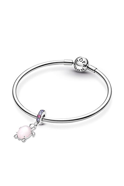 Pandora Murano Camı Pembe Deniz Kaplumbağası Sallantılı Charm