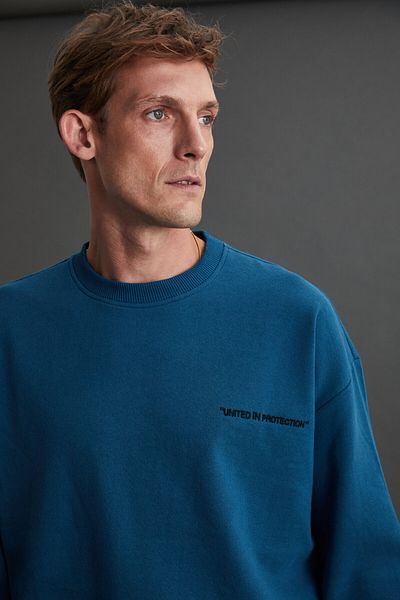 GRIMELANGE Marshall Herren-Trainingsanzug-Set aus Baumwolle mit Fleece-Innenseite und Stickerei in Petrolgrün