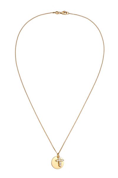 ELLI Necklace Necklace With Stone Ladies Cross Pendant Fine Link Chain Zirconia Diamond Cut White 92