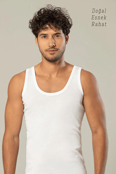 ERDEM İÇ GİYİM Weweus White Super Thin Ανδρικό Φυσικό Μπαμπού Luxury Singlet 1114