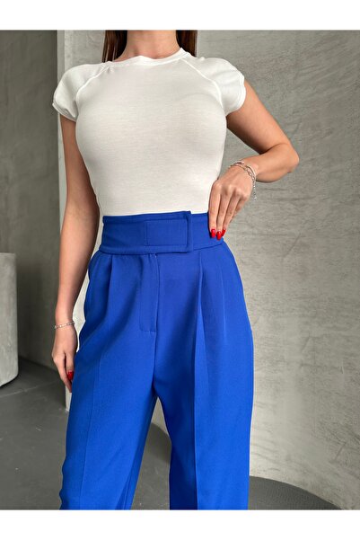 LePold Γυναικείο παντελόνι Lycra Velcro Μαύρο Palazzo